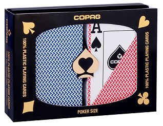 Copag Export Line Plastic Playing Cards: Wide, Super Index, Red/Blue main image